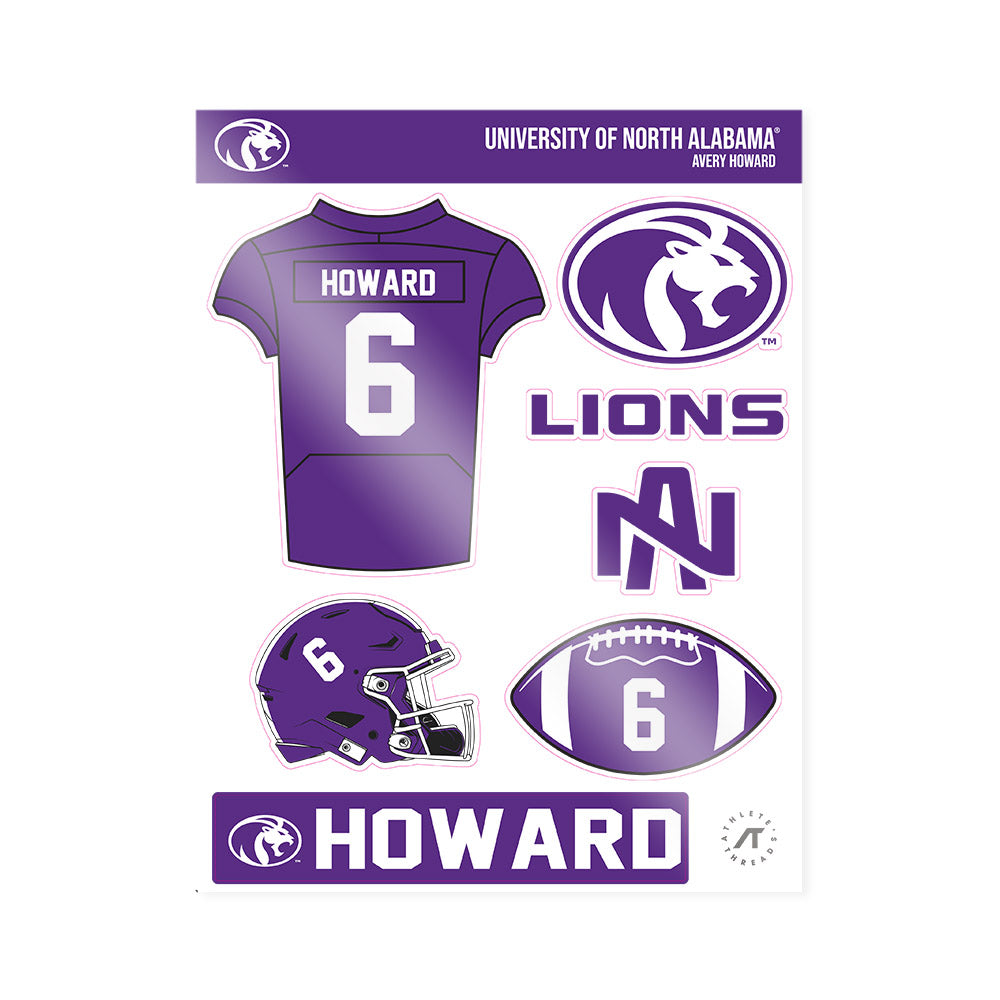 North Alabama - NCAA Football : Avery Howard - Sticker Sheet-0