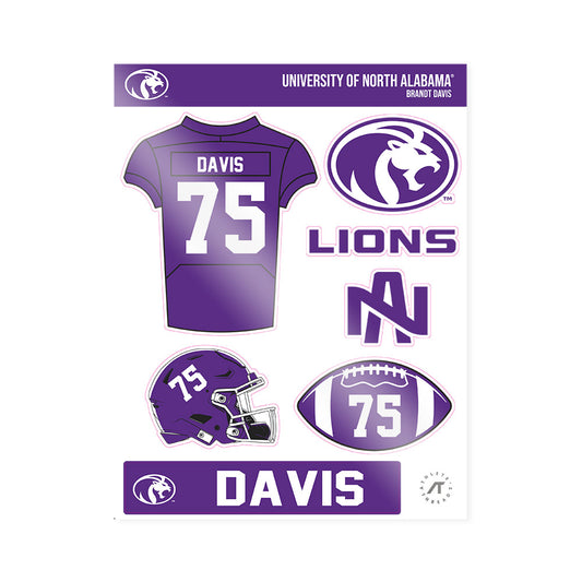 North Alabama - NCAA Football : Brandt Davis - Sticker Sheet-0