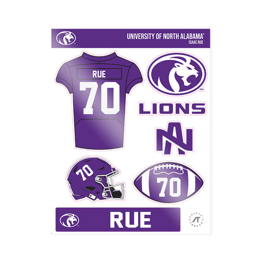 North Alabama - NCAA Football : Isaac Rue - Sticker Sheet-0