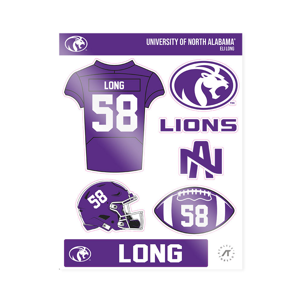 North Alabama - NCAA Football : Eli Long - Sticker Sheet-0