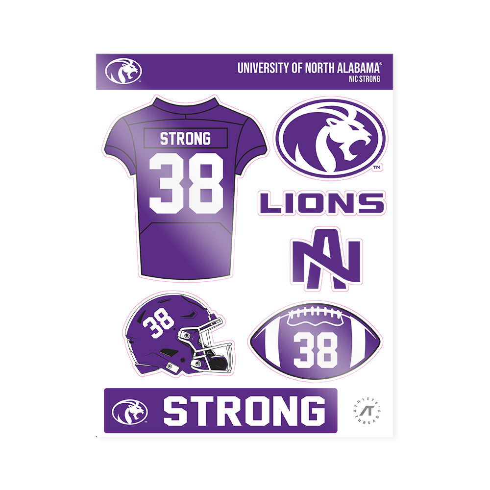 North Alabama - NCAA Football : Nic Strong - Sticker Sheet-0