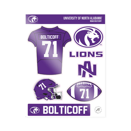 North Alabama - NCAA Football : Noah Bolticoff - Sticker Sheet-0