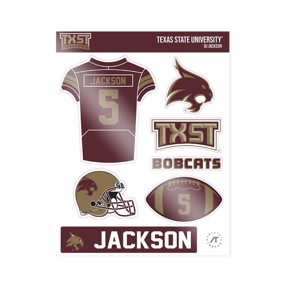 Texas State - NCAA Football : Dj Jackson - Sticker Sheet-0