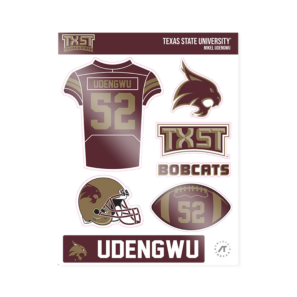 Texas State - NCAA Football : Mikel Udengwu - Sticker Sheet-0