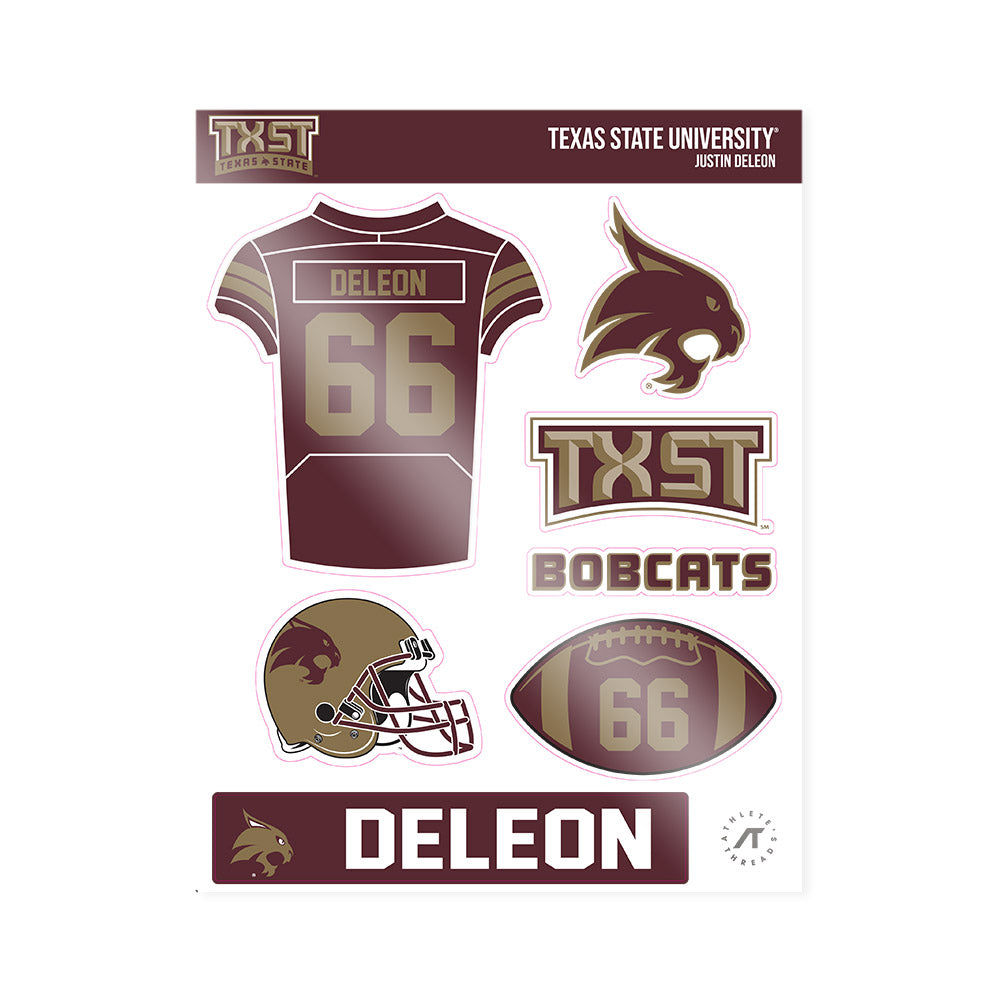 Texas State - NCAA Football : Justin Deleon - Sticker Sheet-0