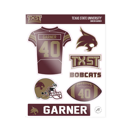 Texas State - NCAA Football : Simeon Garner - Sticker Sheet-0