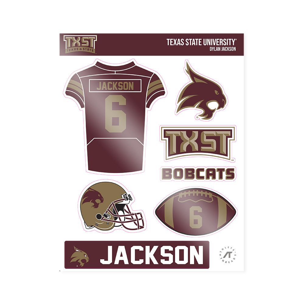 Texas State - NCAA Football : Dylan Jackson - Sticker Sheet-0