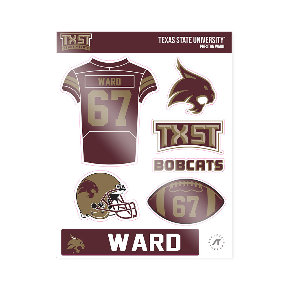 Texas State - NCAA Football : Preston Ward - Sticker Sheet-0