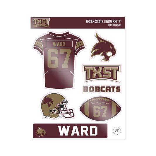 Texas State - NCAA Football : Preston Ward - Sticker Sheet-0