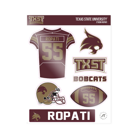 Texas State - NCAA Football : Etueni Ropati - Sticker Sheet-0