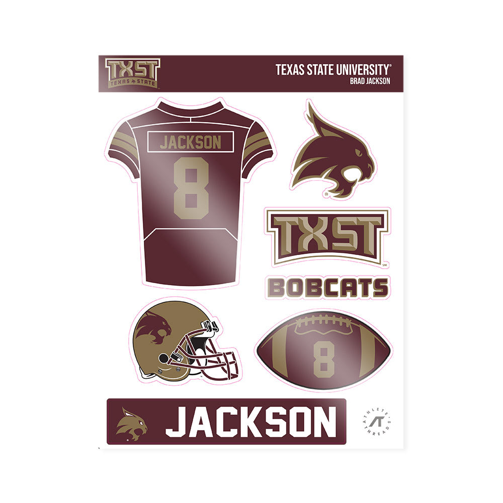 Texas State - NCAA Football : Brad Jackson - Sticker Sheet-0