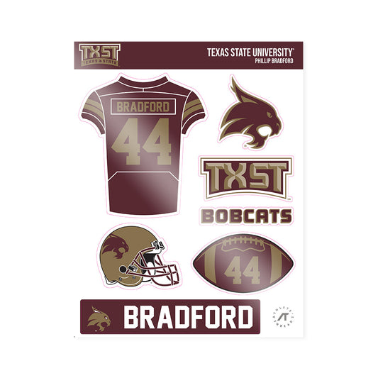 Texas State - NCAA Football : Phillip Bradford - Sticker Sheet-0