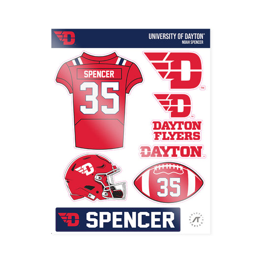 Dayton - NCAA Football : Noah Spencer - Sticker Sheet-0
