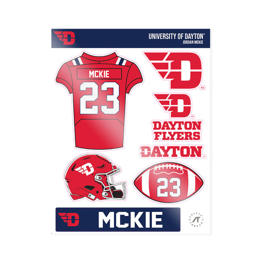 Dayton - NCAA Football : Jordan Mckie - Sticker Sheet-0