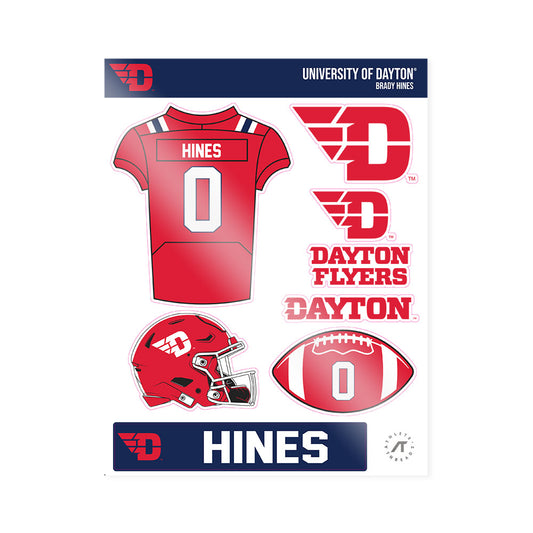Dayton - NCAA Football : Brady Hines - Sticker Sheet-0
