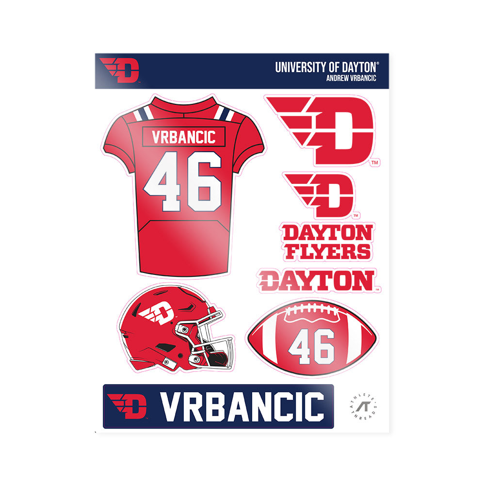 Dayton - NCAA Football : Andrew Vrbancic - Sticker Sheet-0