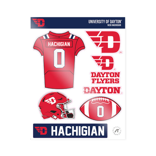 Dayton - NCAA Football : Nick Hachigian - Sticker Sheet-0
