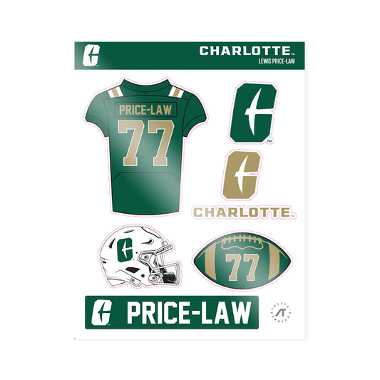 UNC Charlotte - NCAA Football : Lewis Price-Law - Sticker Sheet-0
