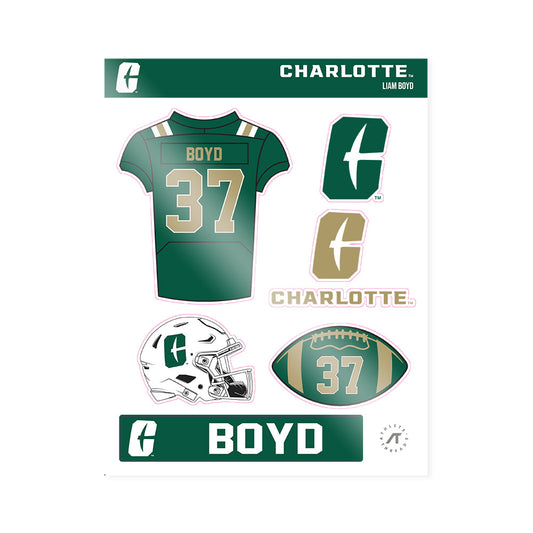 UNC Charlotte - NCAA Football : Liam Boyd - Sticker Sheet-0