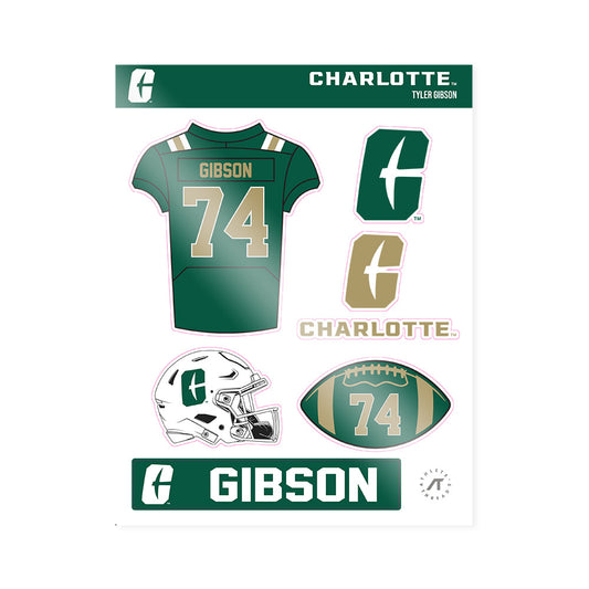 UNC Charlotte - NCAA Football : Tyler Gibson - Sticker Sheet-0