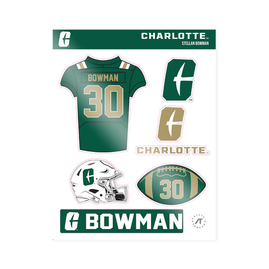 UNC Charlotte - NCAA Football : Stellan Bowman - Sticker Sheet-0