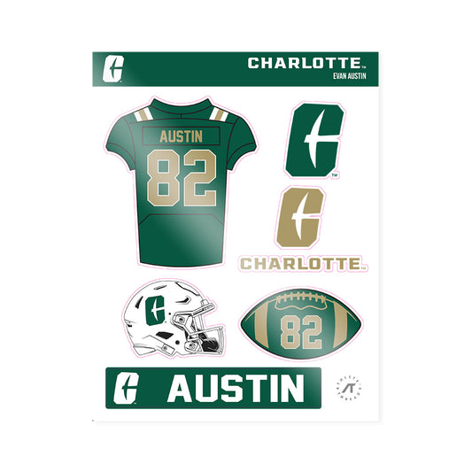 UNC Charlotte - NCAA Football : Evan Austin - Sticker Sheet-0