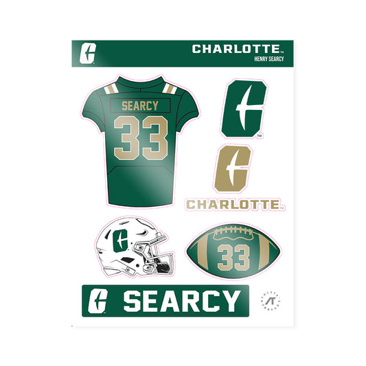 UNC Charlotte - NCAA Football : Henry Searcy - Sticker Sheet-0