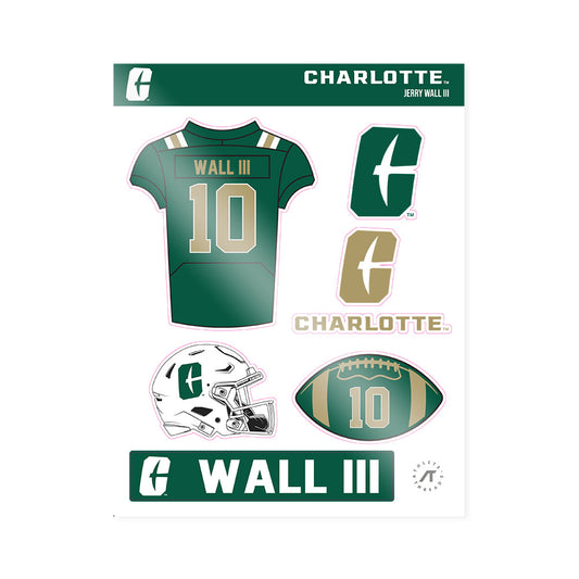 UNC Charlotte - NCAA Football : Jerry Wall III - Sticker Sheet-0