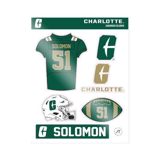 UNC Charlotte - NCAA Football : Jamarrion Solomon - Sticker Sheet-0