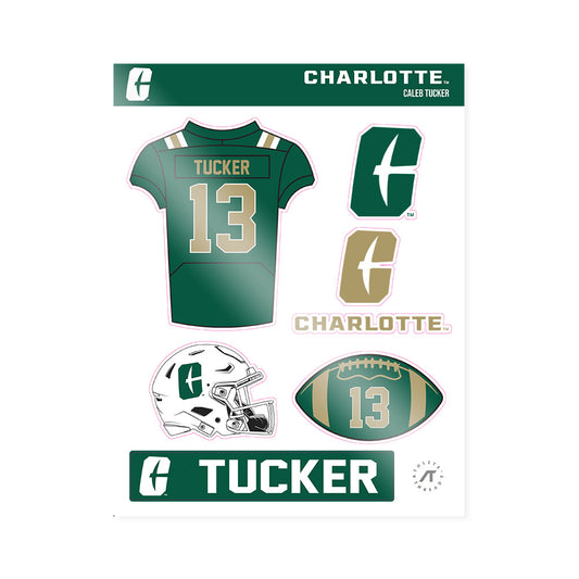 UNC Charlotte - NCAA Football : Caleb Tucker - Sticker Sheet-0