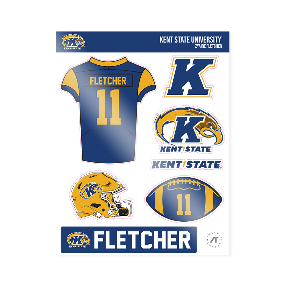 Kent State - NCAA Football : ZyAire Fletcher - Sticker Sheet-0