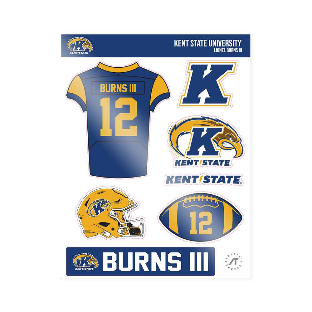 Kent State - NCAA Football : Lionel Burns III - Sticker Sheet-0
