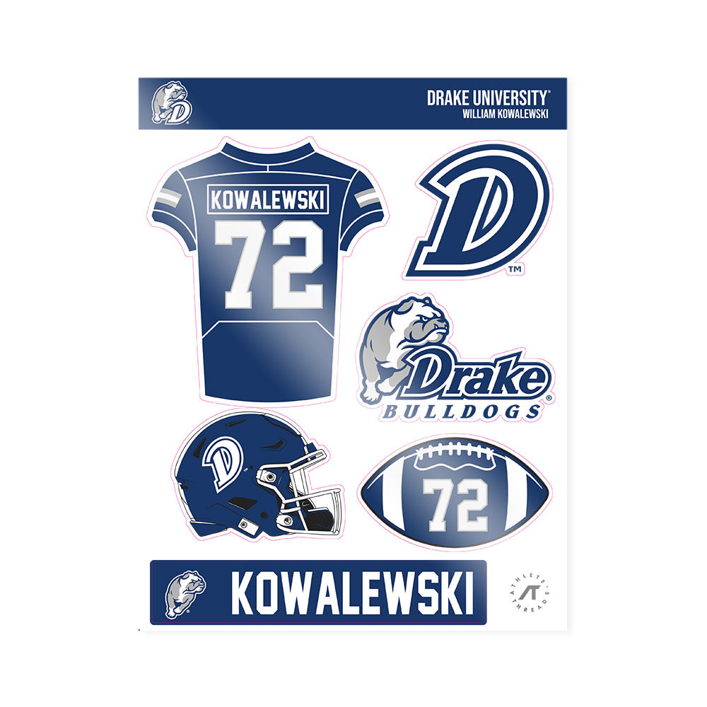 Drake - NCAA Football : William Kowalewski - Sticker Sheet-0