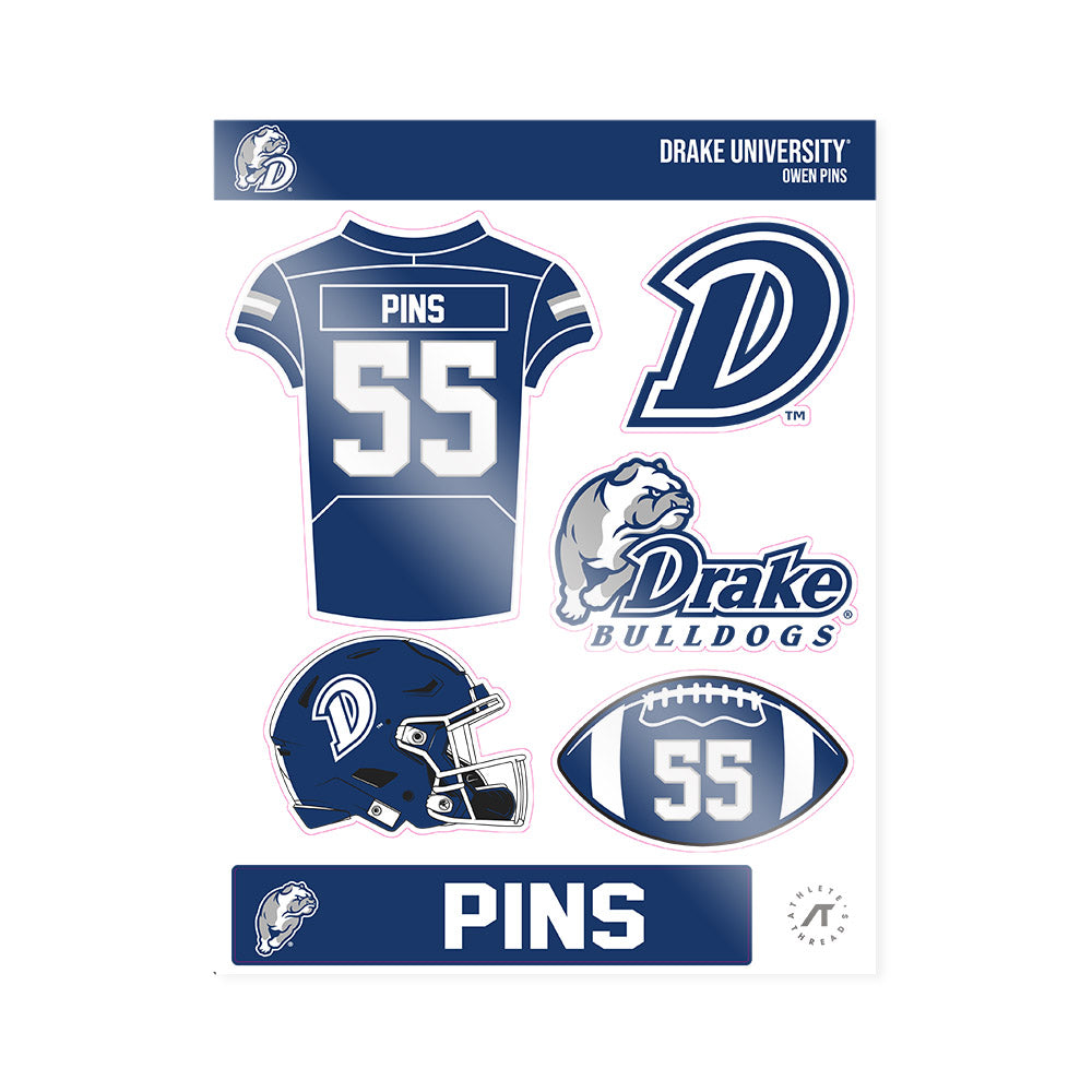 Drake - NCAA Football : Owen Pins - Sticker Sheet-0
