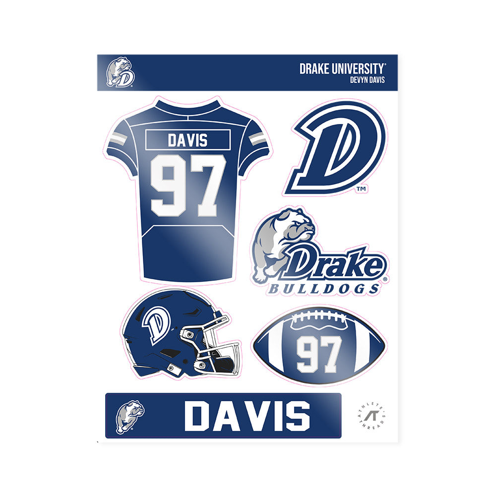 Drake - NCAA Football : Devyn Davis - Sticker Sheet-0