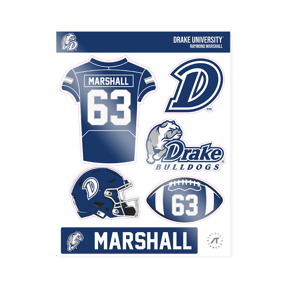 Drake - NCAA Football : Raymond Marshall - Sticker Sheet-0