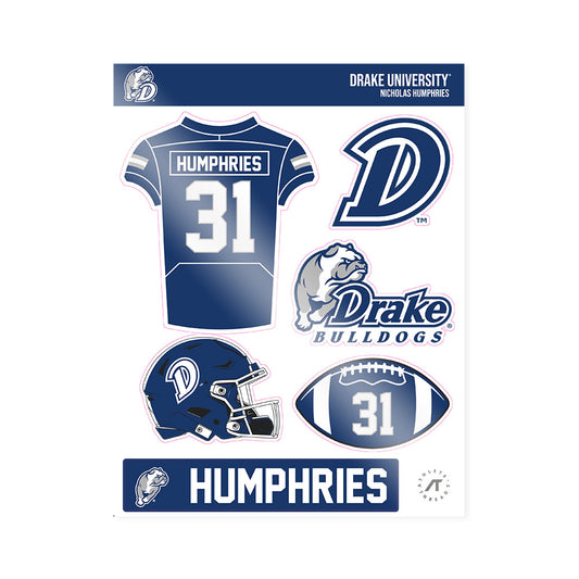 Drake - NCAA Football : Nicholas Humphries - Sticker Sheet-0