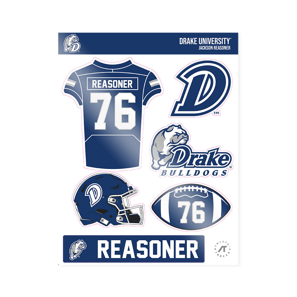 Drake - NCAA Football : Jackson Reasoner - Sticker Sheet-0
