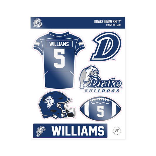 Drake - NCAA Football : Tommy Williams - Sticker Sheet-0