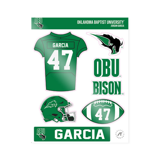 OKBU - NCAA Football : Jordan Garcia - Sticker Sheet-0
