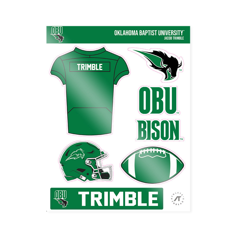 OKBU - NCAA Football : Jacob Trimble - Sticker Sheet-0