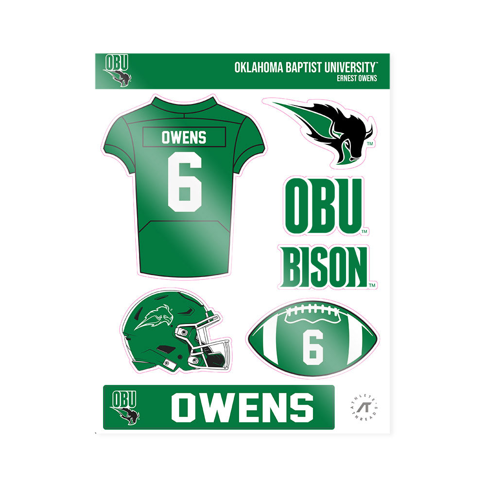 OKBU - NCAA Football : Ernest Owens - Sticker Sheet-0