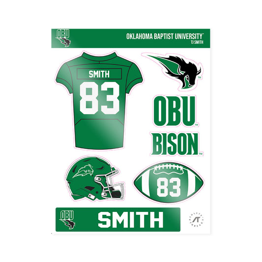 OKBU - NCAA Football : TJ Smith - Sticker Sheet-0