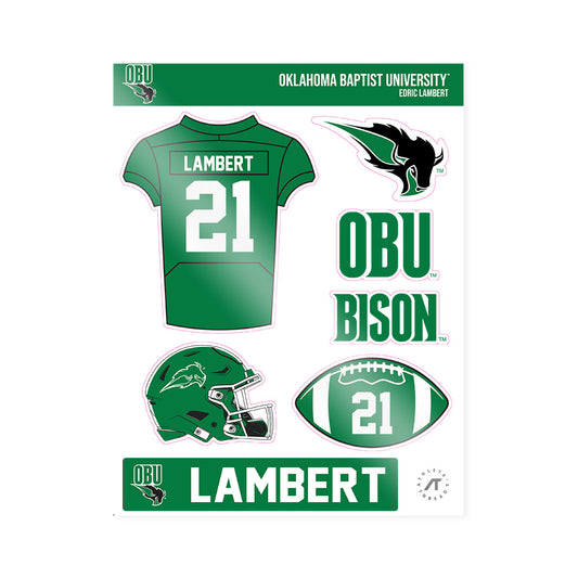 OKBU - NCAA Football : Edric Lambert - Sticker Sheet-0