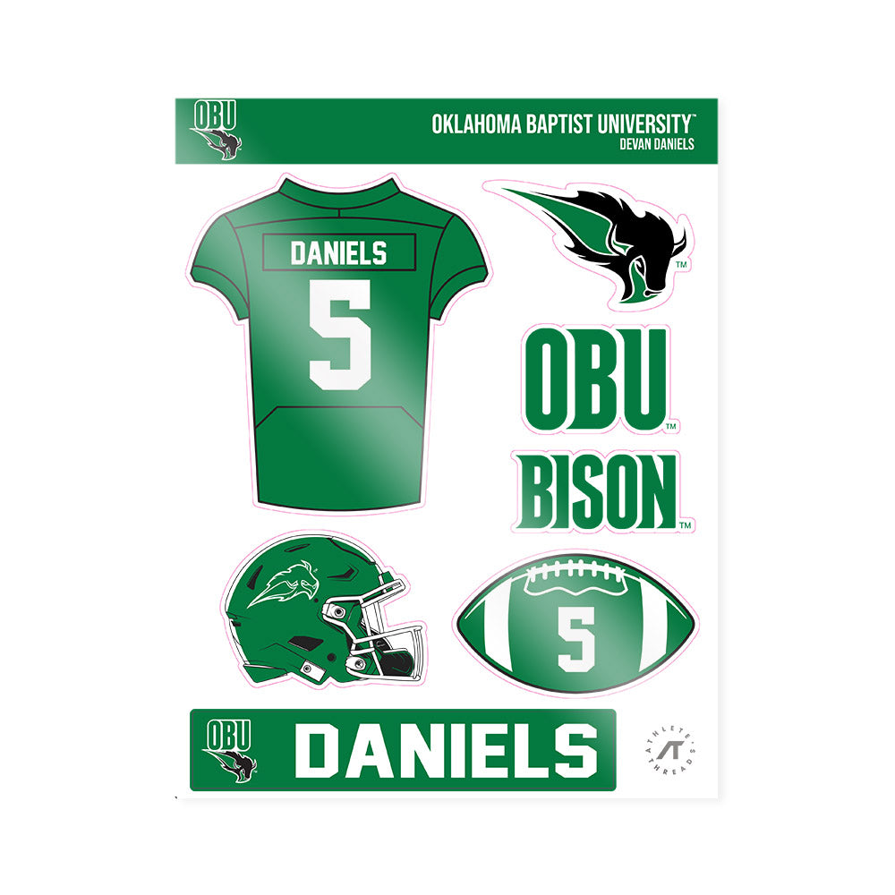 OKBU - NCAA Football : Devan Daniels - Sticker Sheet-0