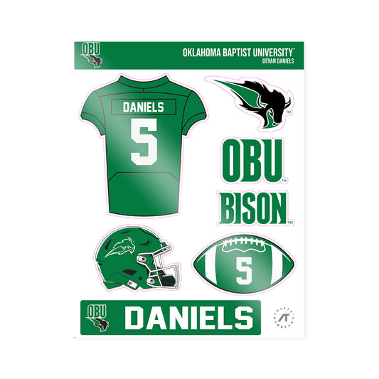 OKBU - NCAA Football : Devan Daniels - Sticker Sheet-0