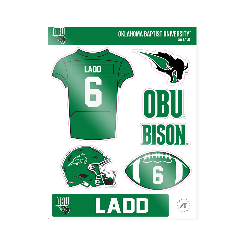 OKBU - NCAA Football : Jay Ladd - Sticker Sheet-0