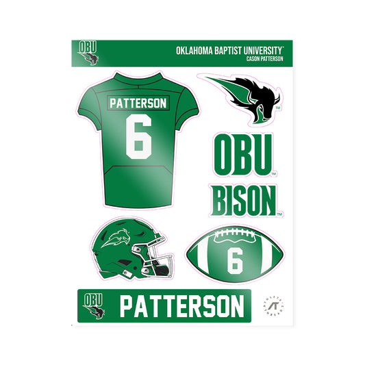 OKBU - NCAA Football : Cason Patterson - Sticker Sheet-0