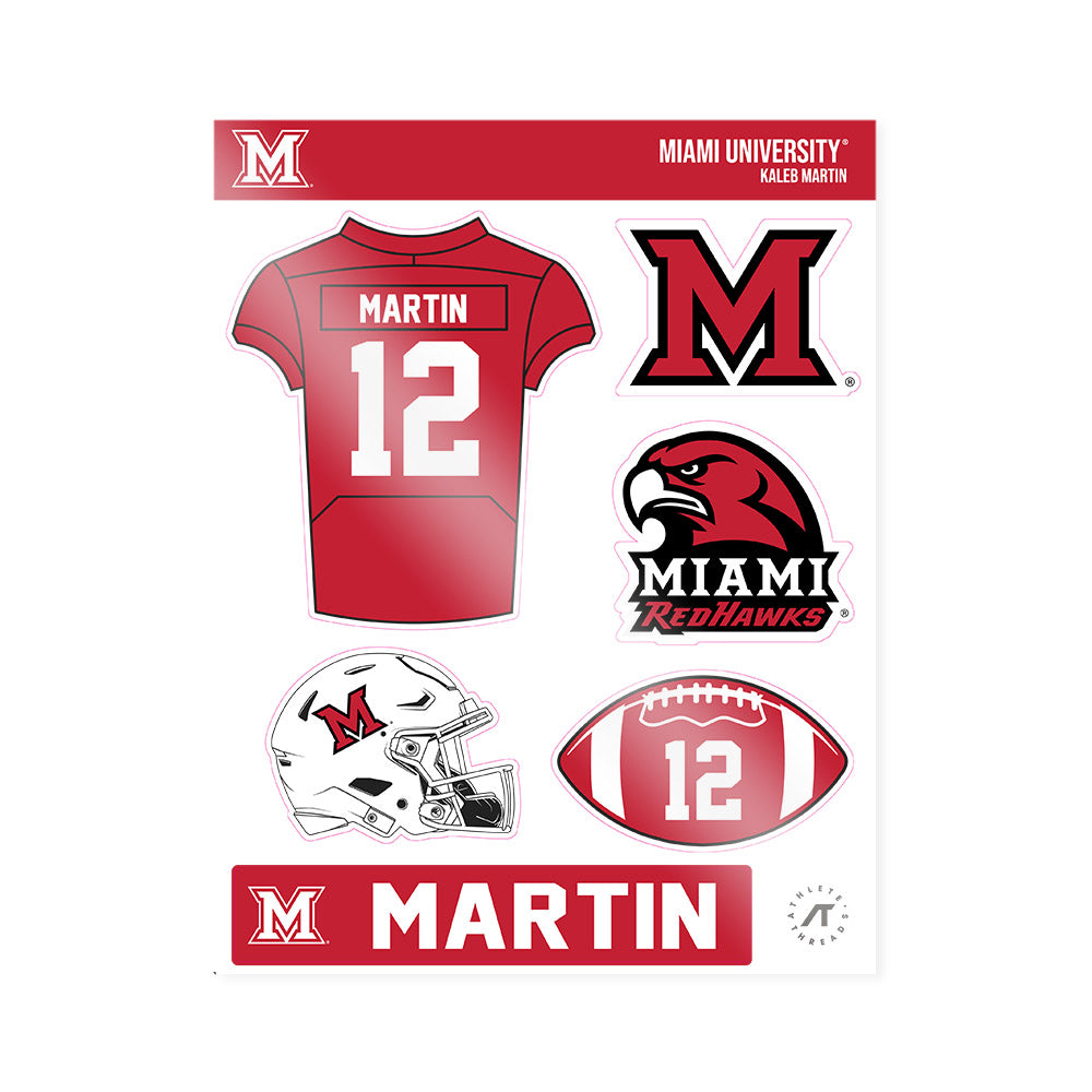 Miami of Ohio - NCAA Football : Kaleb Martin - Sticker Sheet-0