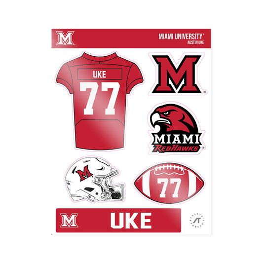 Miami of Ohio - Football Alumni : Austin Uke - Sticker Sheet-0